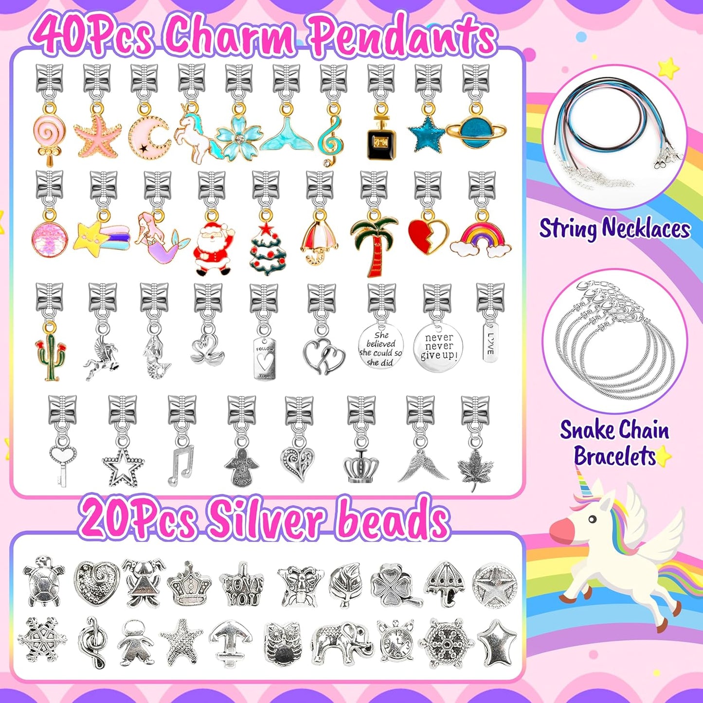 130 Piece Charm Bracelet Jewelry Making Kit
