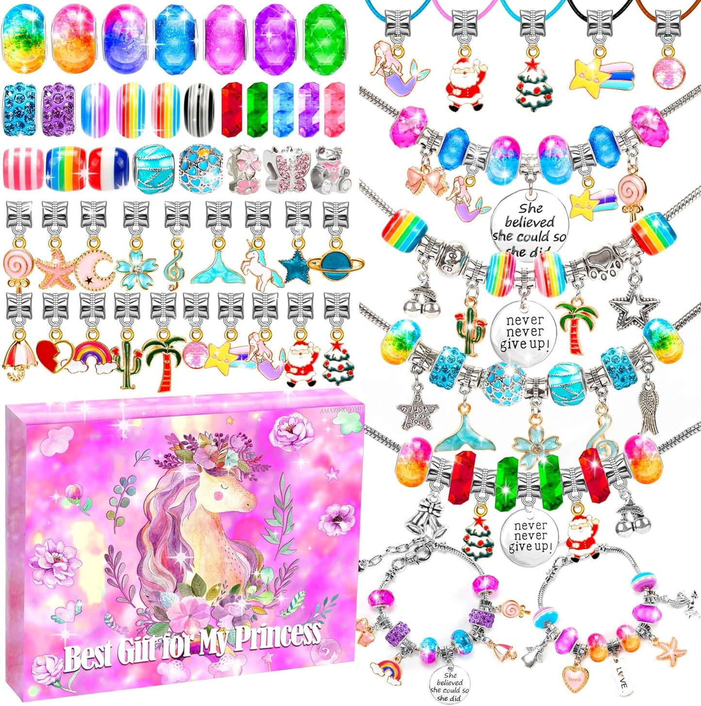 130 Piece Charm Bracelet Jewelry Making Kit